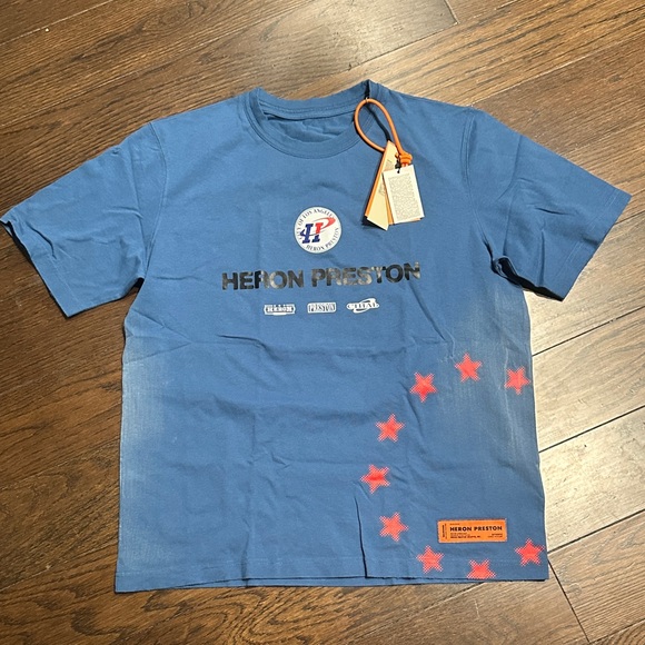 NWT Heron Preston Men's Blue and Orange T-shirt size medium - Picture 3 of 8